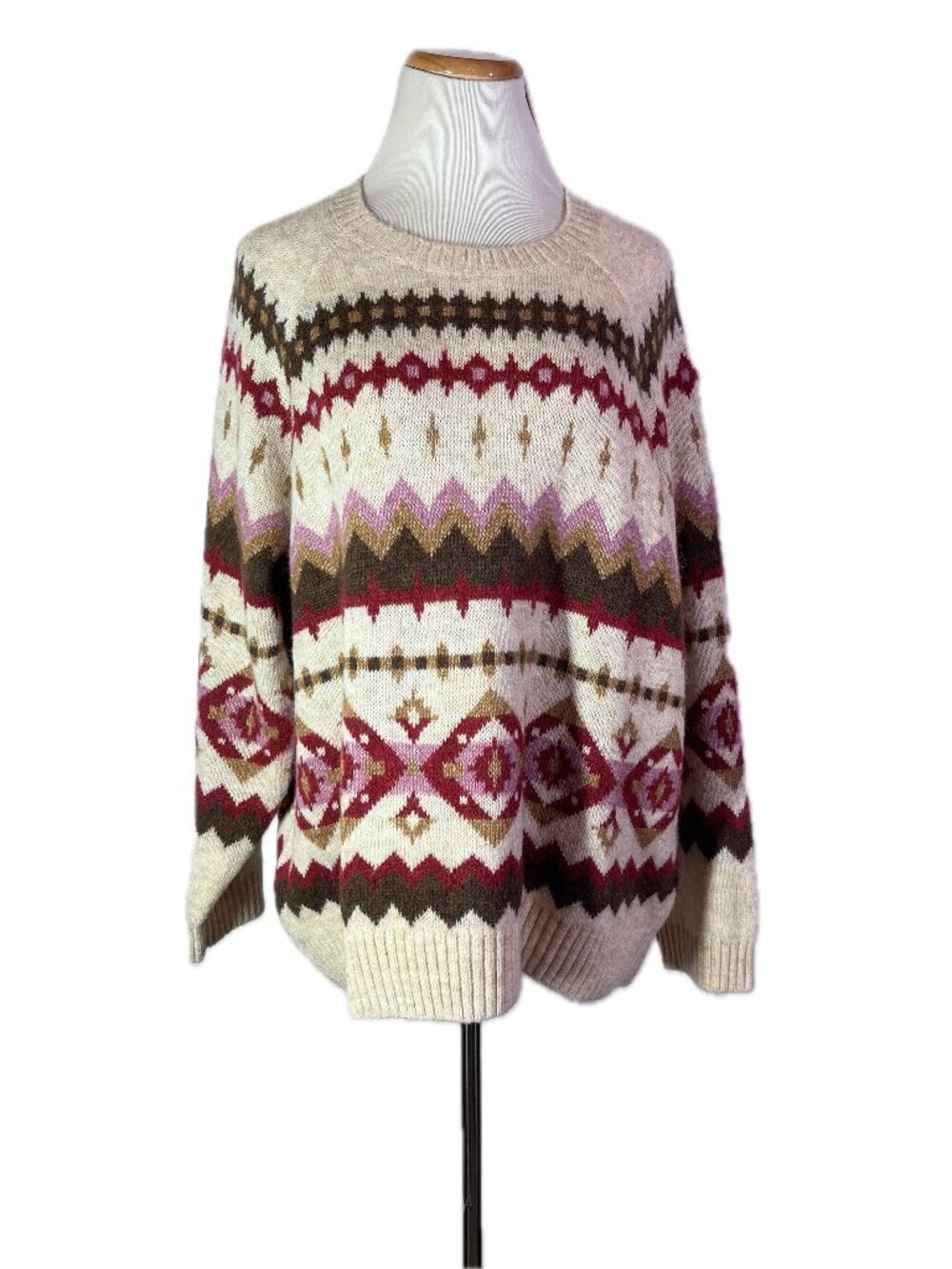 NWT Old Navy Size L Fair Isle Cozy Shaker-Stitch Pullover Sweater